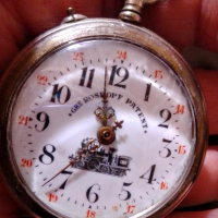 Джобен железничарски часовник - Roskopf , снимка 5 - Антикварни и старинни предмети - 44551977