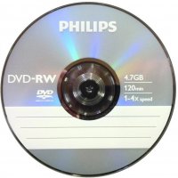 DVD-RW Philips 4.7GB, 120min, 1-4x - празни дискове презаписваеми, снимка 1 - DVD дискове - 36786331