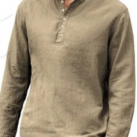 Едноцветна мъжка ежедневна риза с дълги ръкави и копчета, 5цвята - 023, снимка 2 - Ризи - 39801385