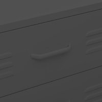 Шкаф с чекмеджета, антрацит, 80х35х101,5 см, стомана, снимка 3 - Шкафове - 40308733