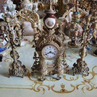 Часовник и два свещника 012, снимка 1 - Антикварни и старинни предмети - 44319038