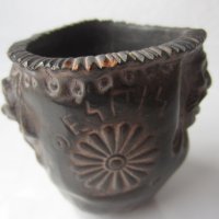 Стара чаша керамика, с театрални маски , снимка 3 - Други - 31812717
