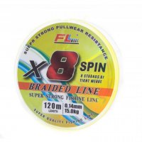 Плетено влакно FL x8 Braid Spin 120м, снимка 1 - Макари - 31387895