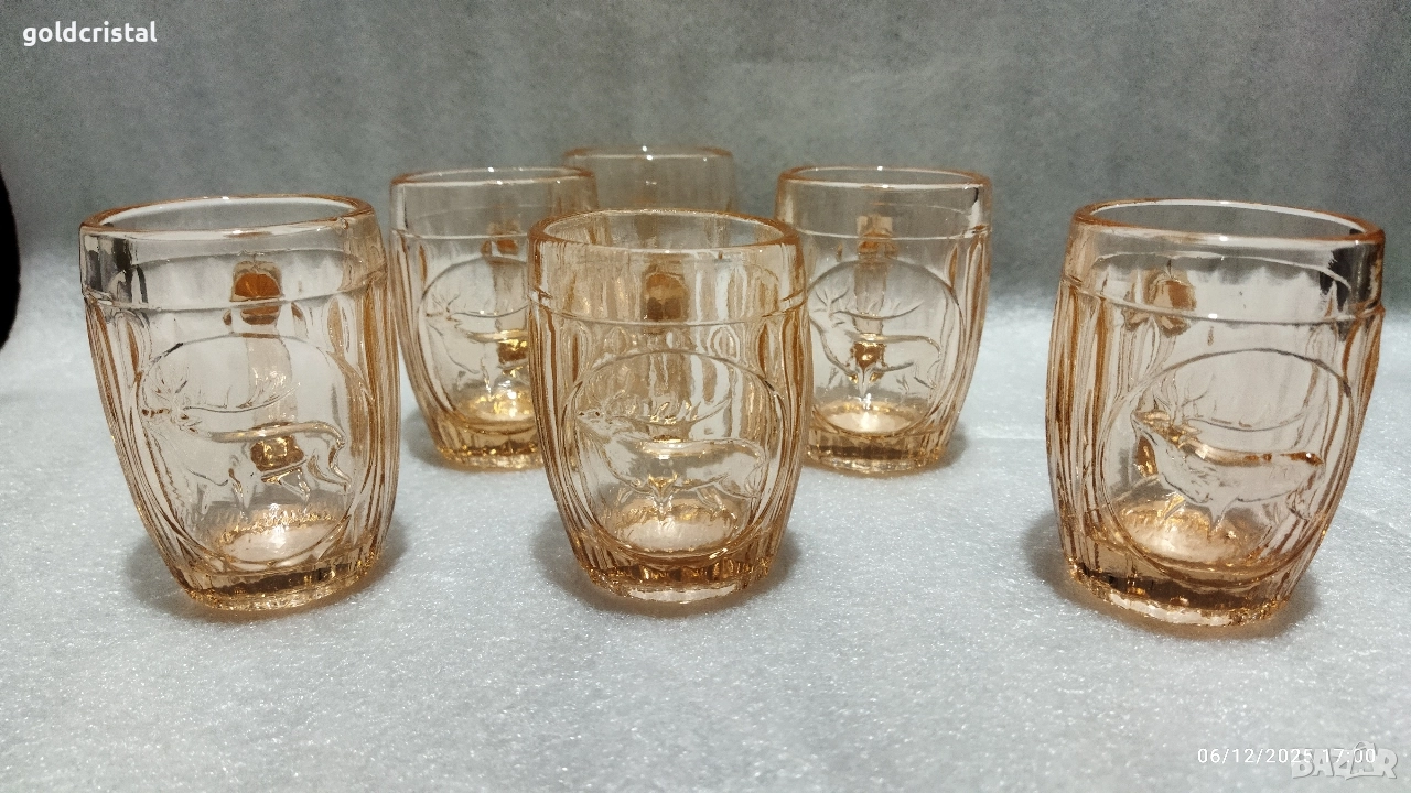 стари стъклени чаши цветно стъкло , снимка 1