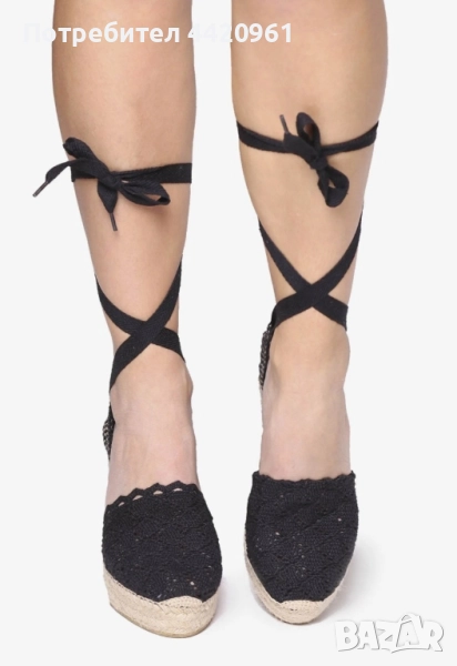 Еспадрили на платформа с връзки, снимка 1