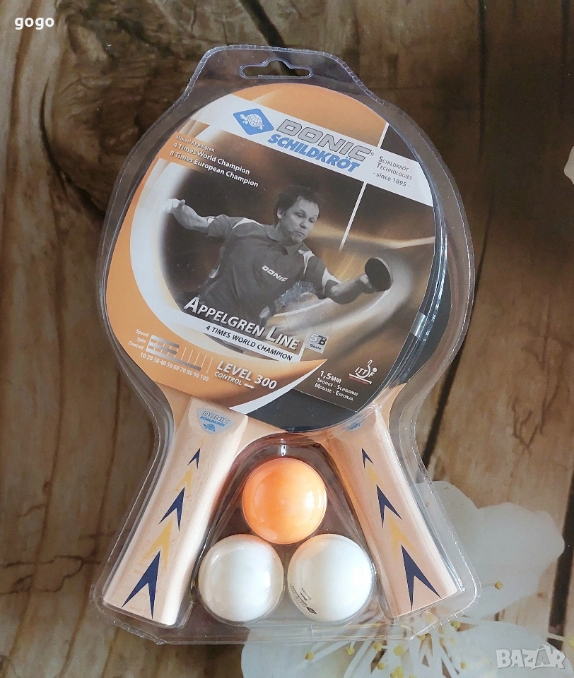 Комплект хилки за тенис на маса с 3 топчета, снимка 1