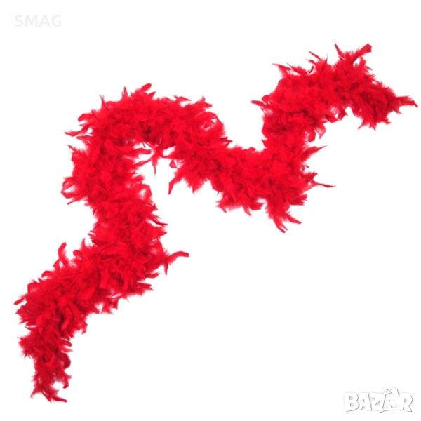 Хелоуин / Halloween карнавално боа с червени пера 180 см_1067190, снимка 1