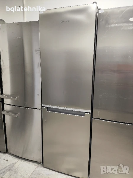 иноксов хладилник с фреш зона и фризер, снимка 1
