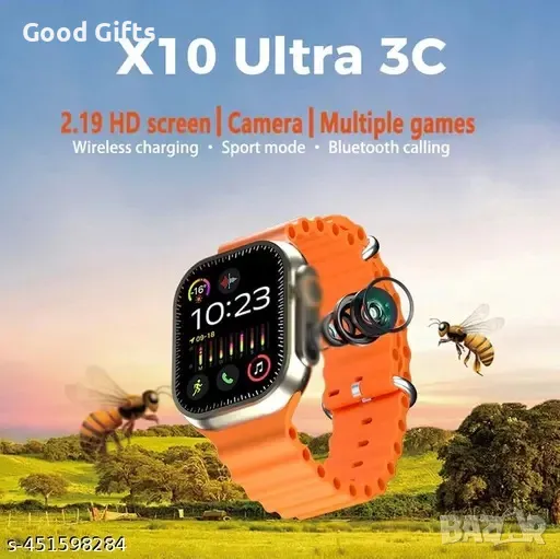 Смарт часовник с камерa X10 Ultra 3C, снимка 1