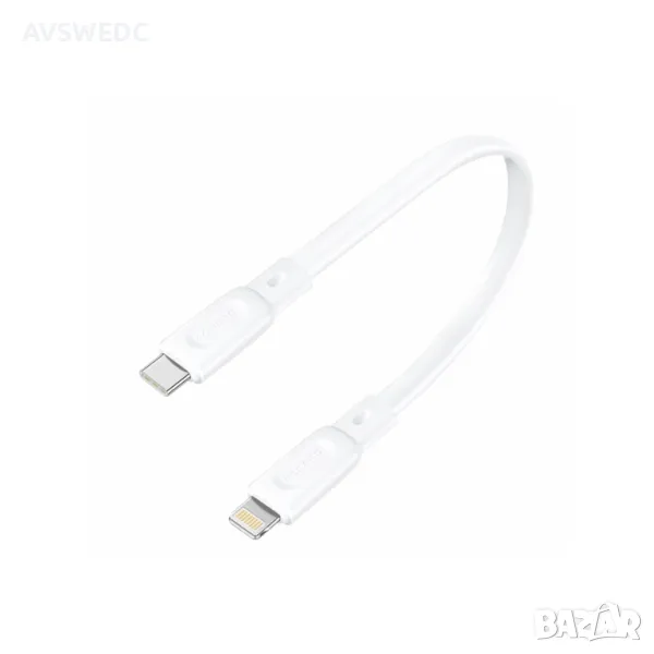 Кабел USB-C-Lightning FONENG 27W 25см бял, снимка 1