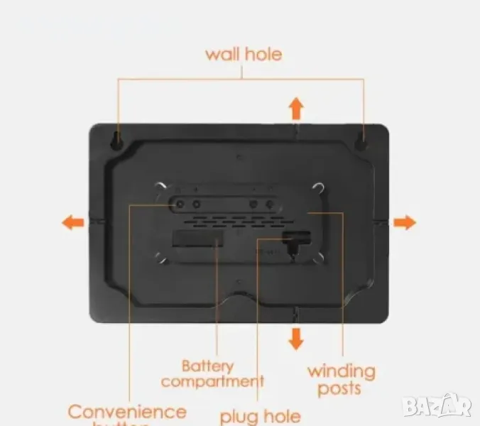 LED стенен часовник X6636 с време,седмица,температура,влажност+дистанционно, снимка 1