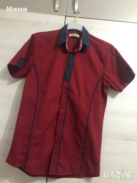 Мъжка риза с къс ръкав., снимка 1