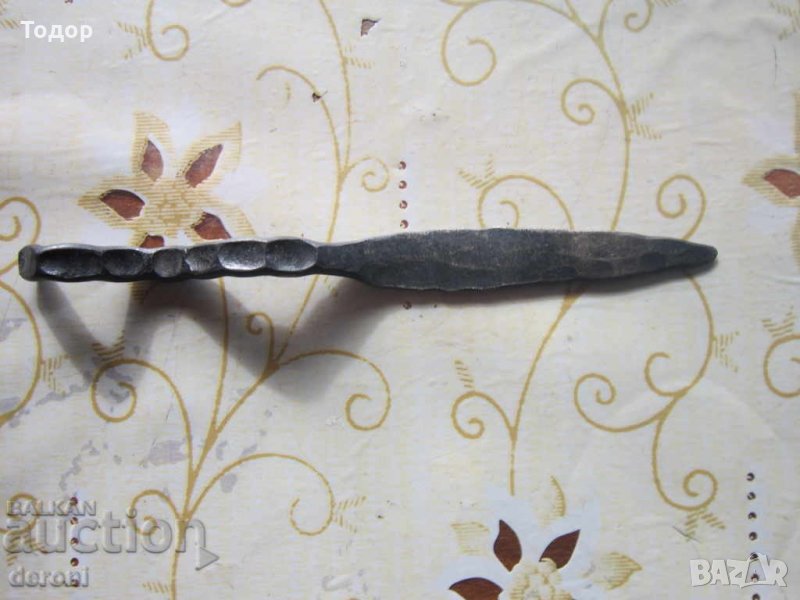 Уникален кован нож за писма кама ковано желязо, снимка 1