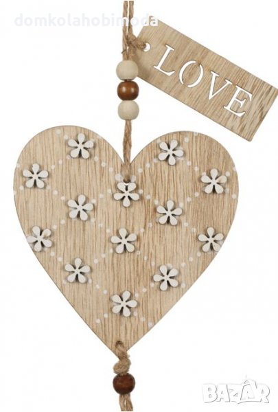 Декоративно висящо сърце дърво,10x10x50 см , снимка 1