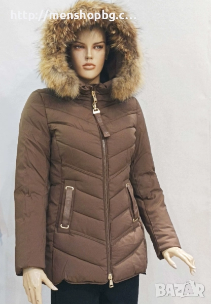 Големи размери яке с естествен пух, снимка 1