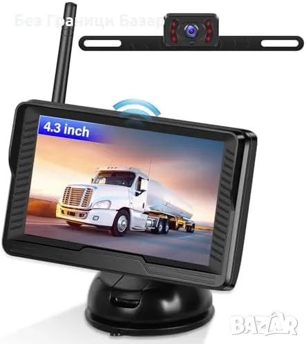 Нова паркинг Широкоъгълна камера за заден ход, безжична, IP69, HD екран, снимка 1