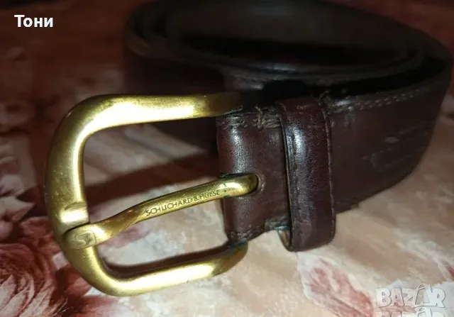 SCHUCHARD & FRIESE Оригинал Мъжки Тъмно Кафяв Колан Изцяло от Естествена Кожа 125см., снимка 1