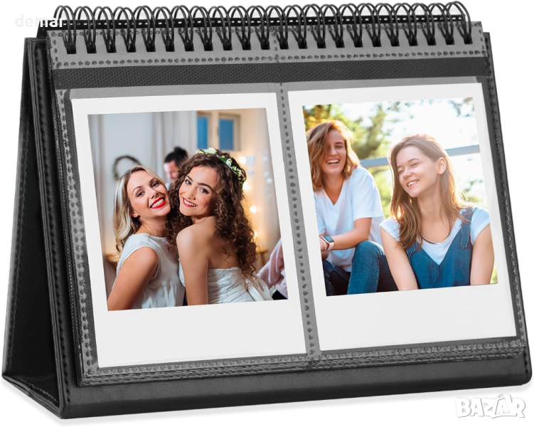 Настолен фотоалбум с 64 джоба за Fujifilm Instax Wide 300, Polaroid 600 i-Type 9х11 см, черен, снимка 1