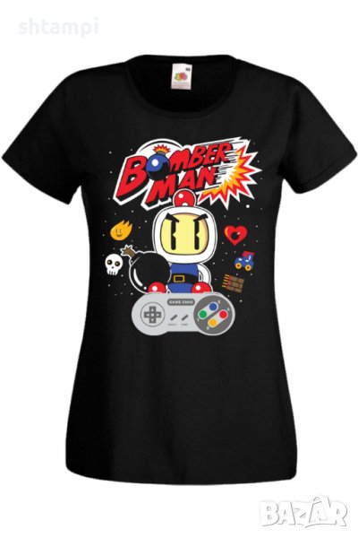 Дамска тениска Nintendo Bomber Man,Игра,Гейм,Геймър,Подарък,Изненада,Повод,Празник,Събитие,Развлечен, снимка 1
