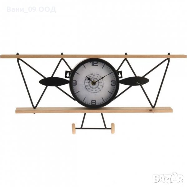 Стенен часовник "Самолет"-дърво и метал, снимка 1