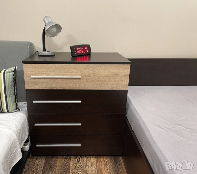 Скрин /дъб сонома, венге/ с 4 чекмеджета, снимка 1