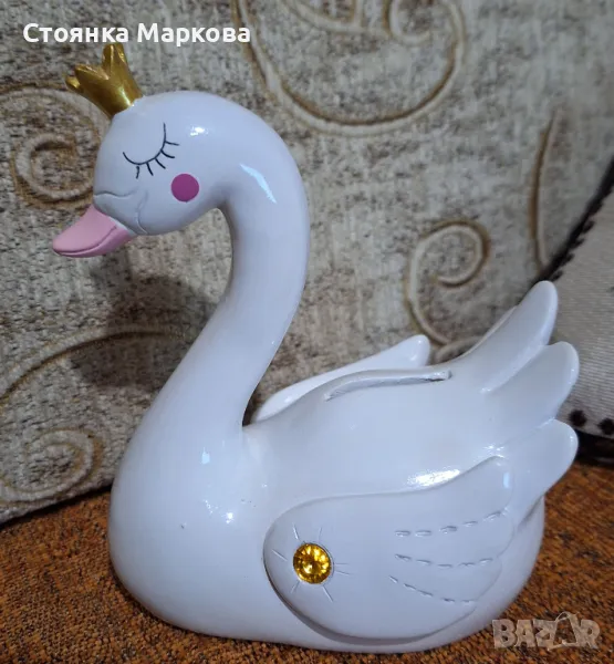 Керамичен лебед-касичка, снимка 1