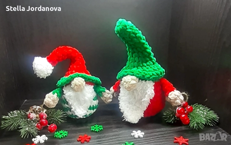 Ръчно изплетен плюшен коледен гном 🎅, снимка 1