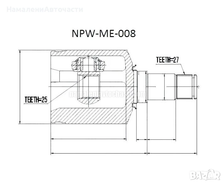 Вътрешно ляво каре NPWME008 Mercedes A Klass, снимка 1