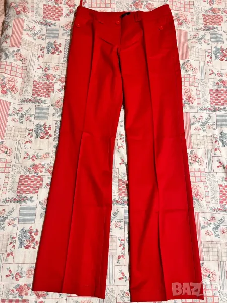 Червен дамски памучен панталон, снимка 1