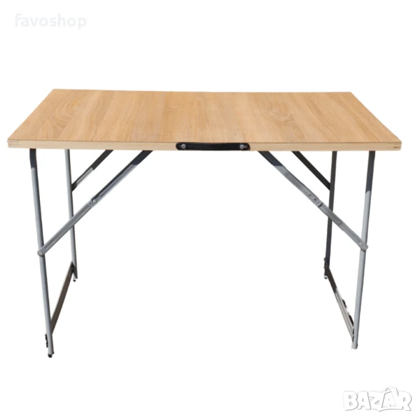 Дървена сгъваема маса 1Н с нерегулируема височина и плот мдф декор, снимка 1