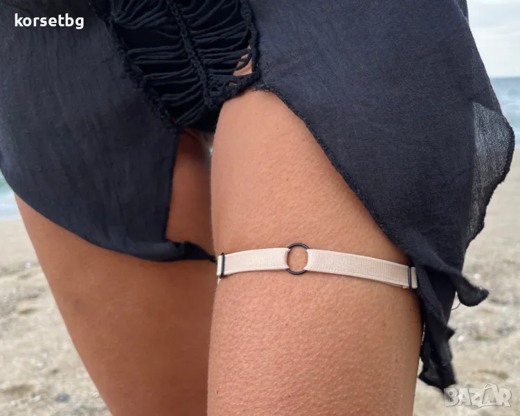 Бежов аксесоар за крак харнес за бедро 8541, снимка 1