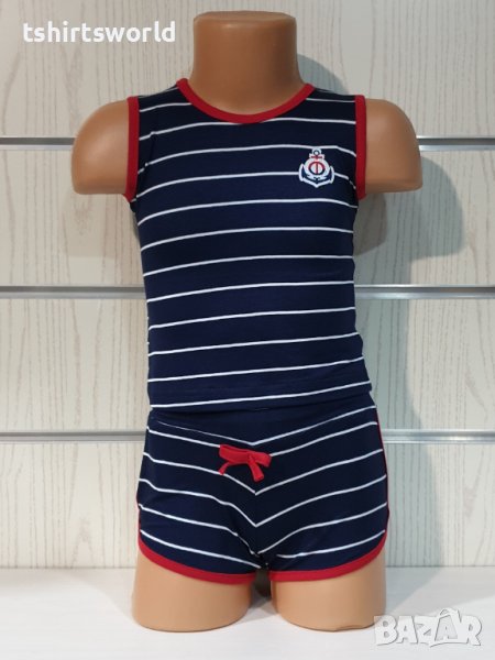 Нов детски комплект: къси панталони + потник (блузка без ръкав), 18-24 месеца, снимка 1