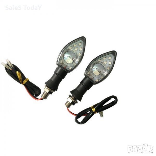 Диодни LED мигачи за мотор , 12V, комплект мигачи за мотоциклет или скутер, бял, снимка 1