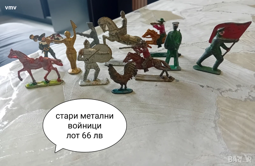 Стари метални фигури войници , снимка 1