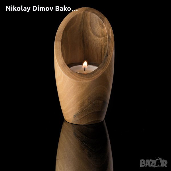 Свещник от орех , модел "Щастие", снимка 1