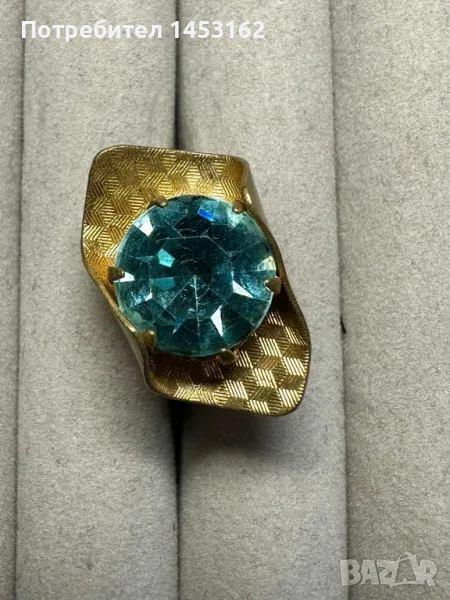 Старинен пръстен с кристал, снимка 1