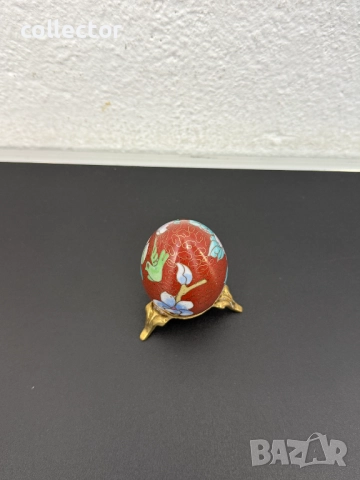 Декоративно яйце, изработено в техниката клоазоне. №7712, снимка 4 - Антикварни и старинни предмети - 52737303