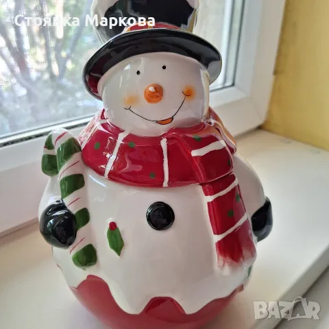 Голяма Коледна керамична кутия за бисквити или бонбони, снимка 4 - Коледни подаръци - 55891432