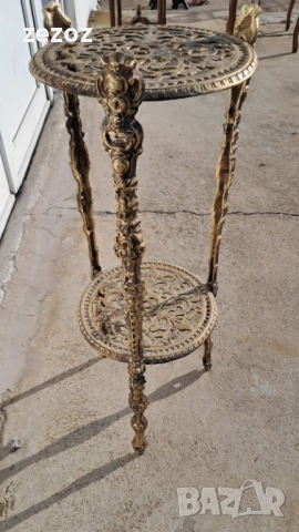 Алуминиева стойка в Ар Нуво стил, снимка 2 - Маси - 52131184