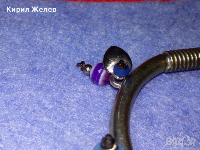 МЕДНА ПОСРЕБРЕНА ФЕШЪН АРТ ГРИВНА с ПОЛУСКЪПОЦЕННИ КАМЪНИ и ЦВЕТНО СТЪКЛО 44126, снимка 15 - Гривни - 44756031