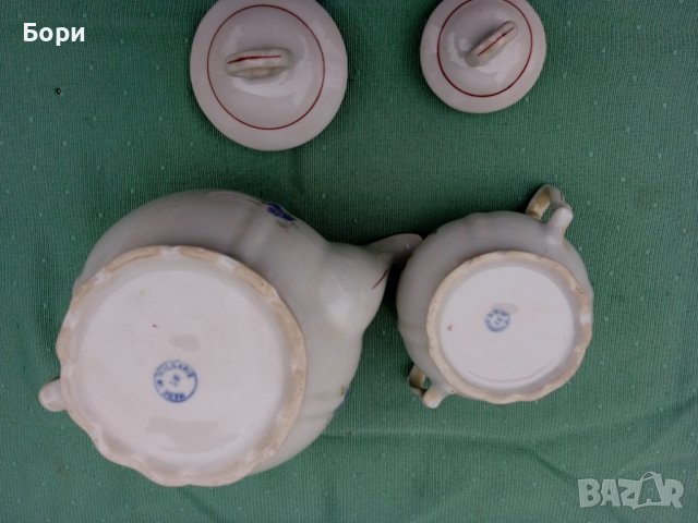 Порцелан чайник и захарница, снимка 9 - Аксесоари за кухня - 36635924