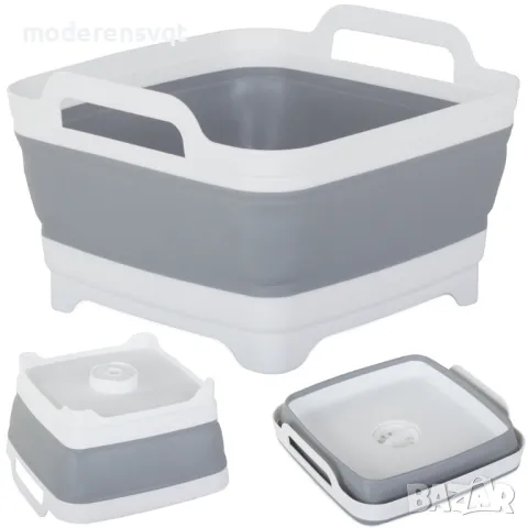 Силиконова купа сгъваема с тапа за източване