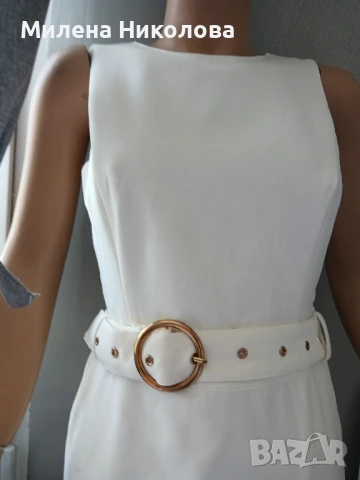 Стилна бяла рокля S, снимка 2 - Рокли - 51148675