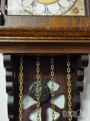 Антикварен стенен холандски часовник с тежести , снимка 6 - Антикварни и старинни предмети - 52670857