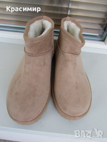 Велурени боти с подплата Boohoo, снимка 2 - Дамски боти - 51709229