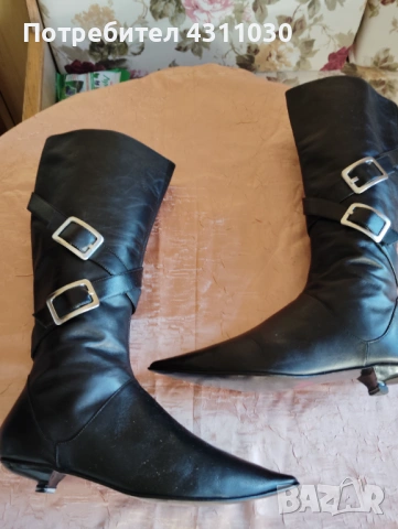 Черни ботуши естествена кожа betty Flowwer 41 номер, снимка 2 - Дамски боти - 53166140