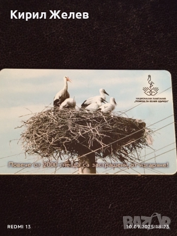 Три фонокарти тема ЖИВОТНИ ЧЕРЕН ЛЕШОЯД, ЩЪРКЕЛИ,КОЗИ за КОЛЕКЦИЯ 21890, снимка 4 - Колекции - 51669802