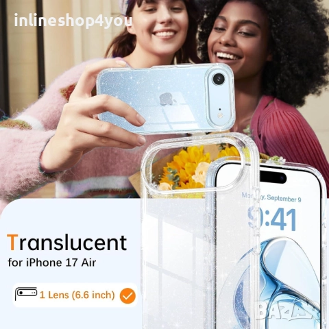 Блестящ Кейс Glitter Case за Apple iPhone 17 Air, снимка 4 - Калъфи, кейсове - 51855261