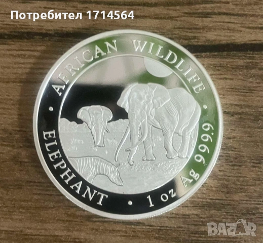 Сребърна монета СЛОН Сомалия 2026 1 унция