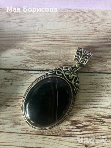 Винтидж висулка с естествен камък, снимка 2 - Колиета, медальони, синджири - 44515584